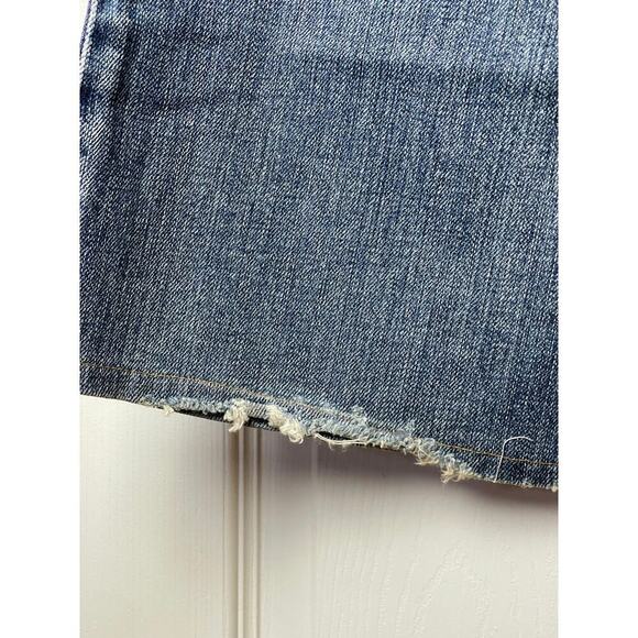7 For All Mankind Blue Straight Boot Cut Distressed Jeans Women's Size 29 - Picture 8 of 10